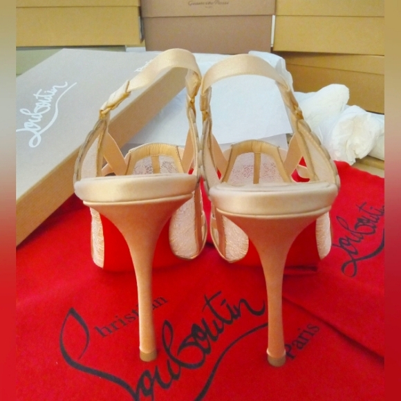 CHRISTIAN LOUBOUTIN LACE HEELS NEW - Picture 5 of 11